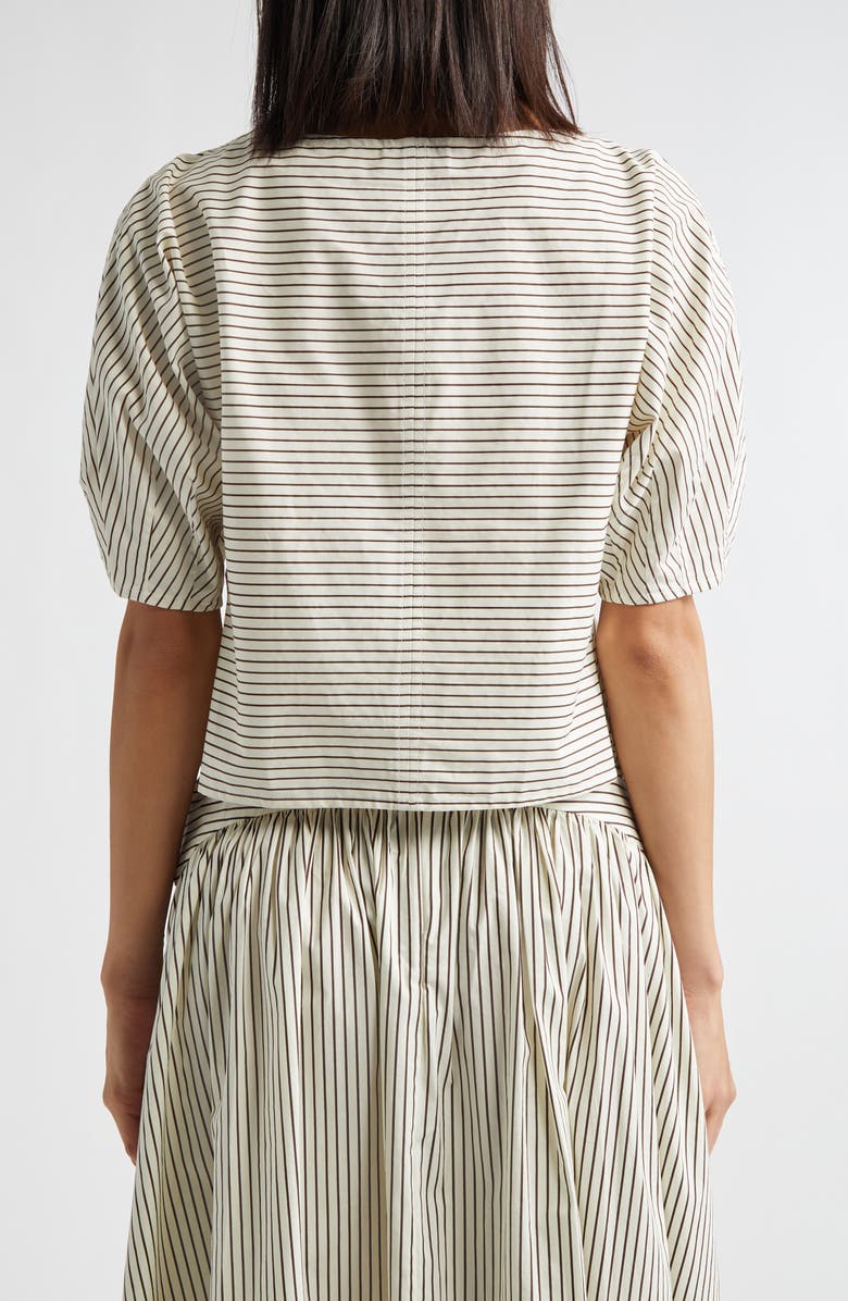 STAUD Didi Stripe Top, Alternate, color, Ivory/ Dark Oak Micro Stripe