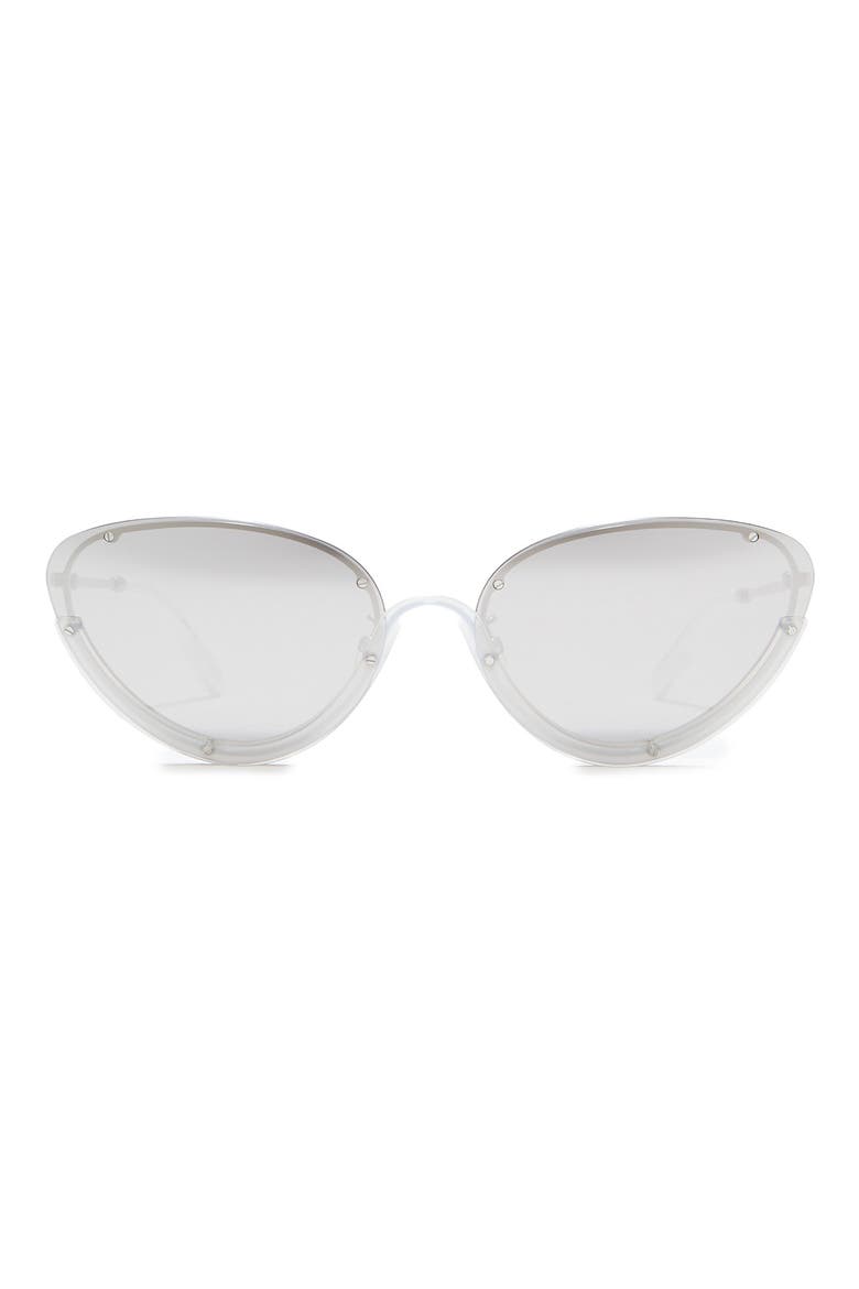 62mm Cat Eye Sunglasses, Main, color, SHINY BLUE SMOKE MIRROR