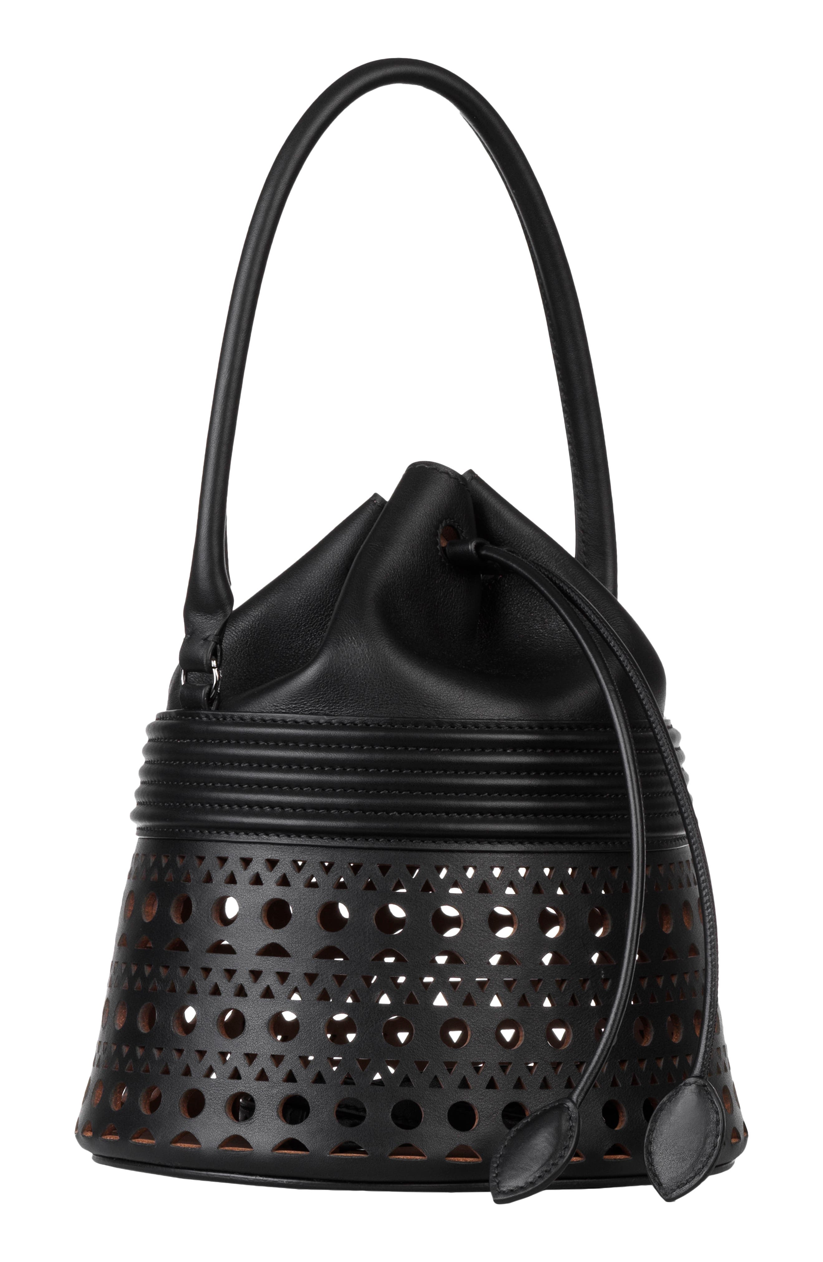 Alaïa Corset 19 Leather Bucket Bag, Alternate, color, 