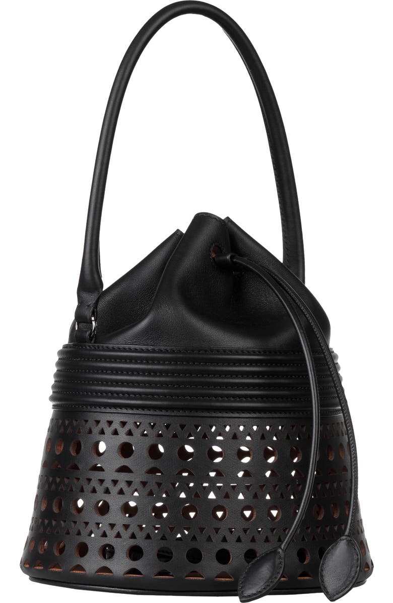 Alaïa Corset 19 Leather Bucket Bag, Alternate, color,