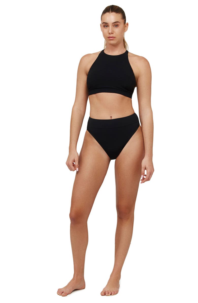 Free Sport by Gottex Bondi Beach High Neck Bikini Top, Alternate, color, Black