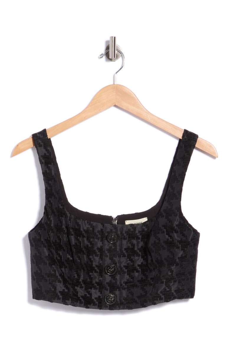 Maylin Bralette Top, Alternate, color, BLACK/ BLACK HOUNDSTOOTH