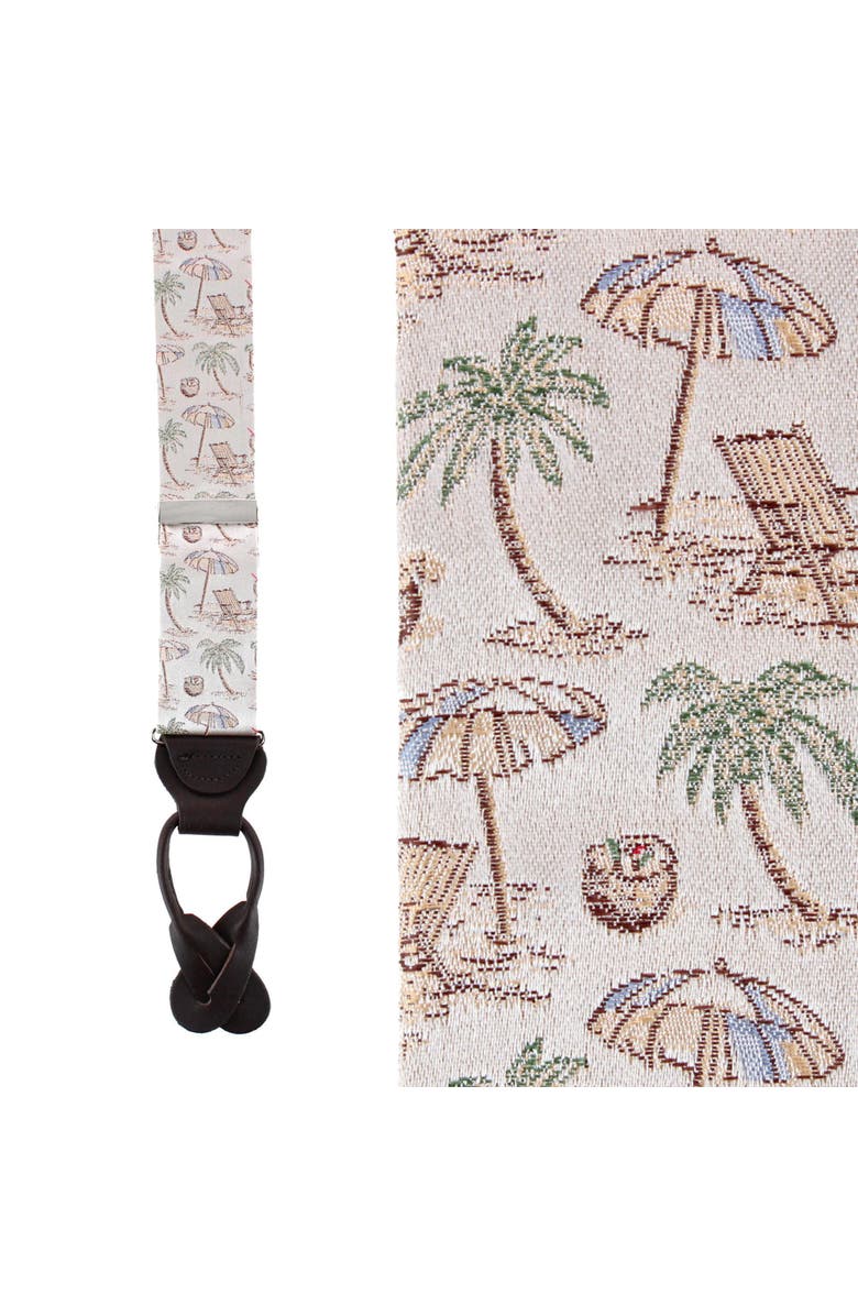Trafalgar Beach Get A Way Silk Novelty Button End Suspenders, Main, color, Silver