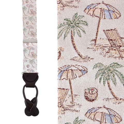 Beach Get A Way Silk Novelty Button End Suspenders (Braces)