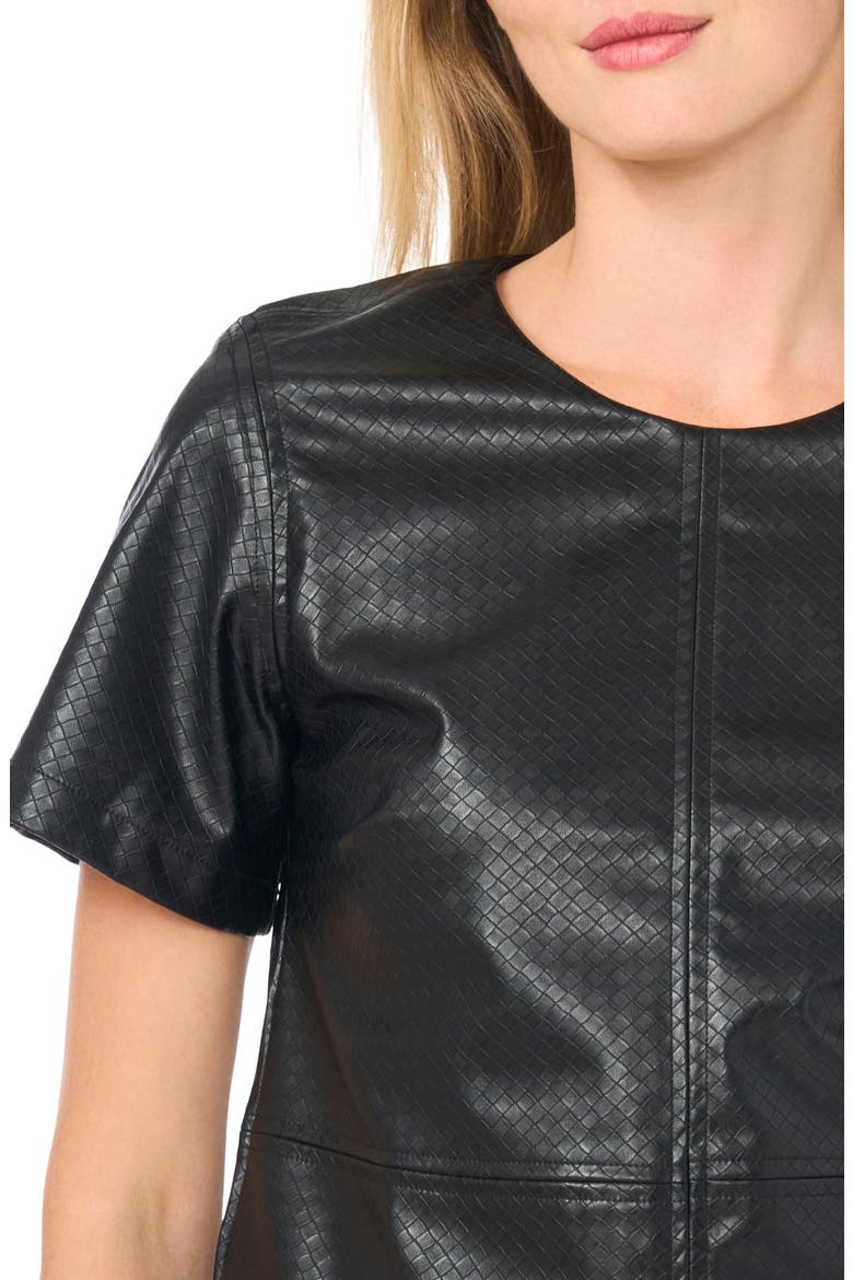 Textured Faux Leather Top, Main, color, RICH BLACK