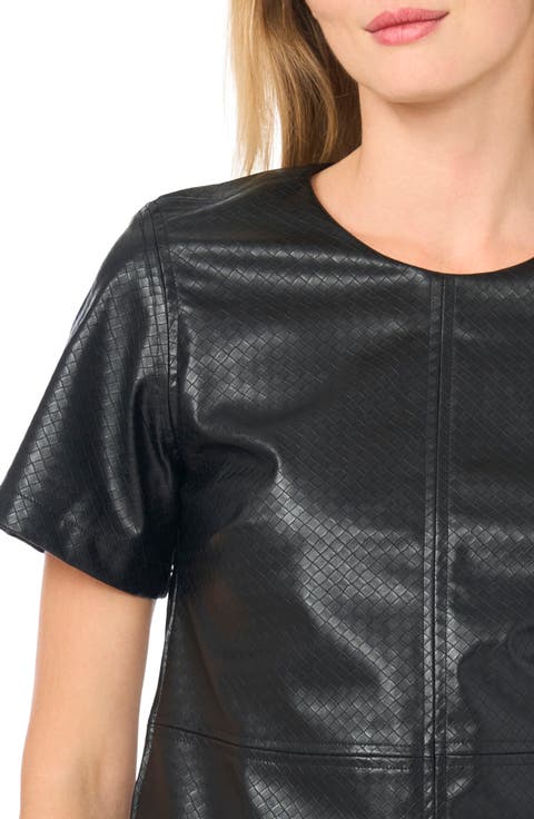 Textured Faux Leather Top