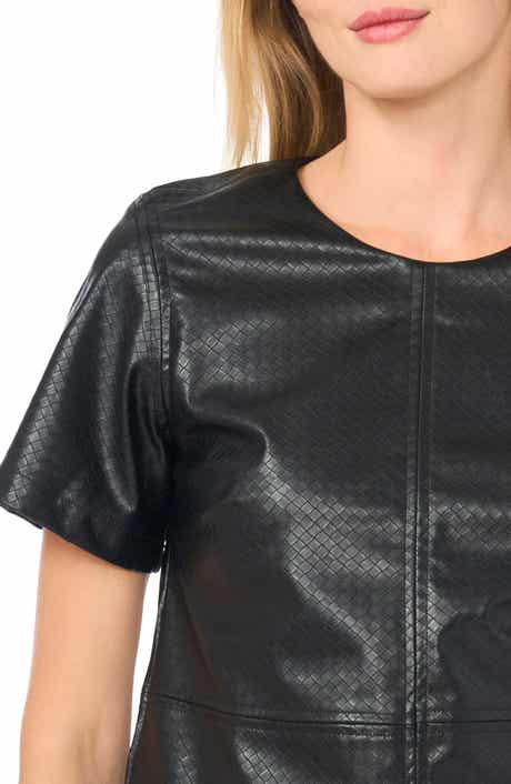 Textured Faux Leather Top