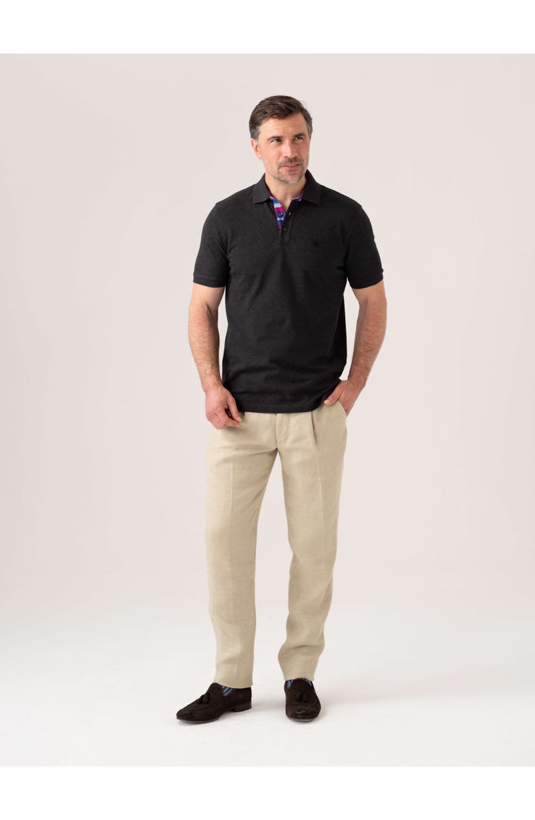 Koy Clothing Piqué Cotton Short Sleeve Polo Shirt, Alternate, color, Charcoal