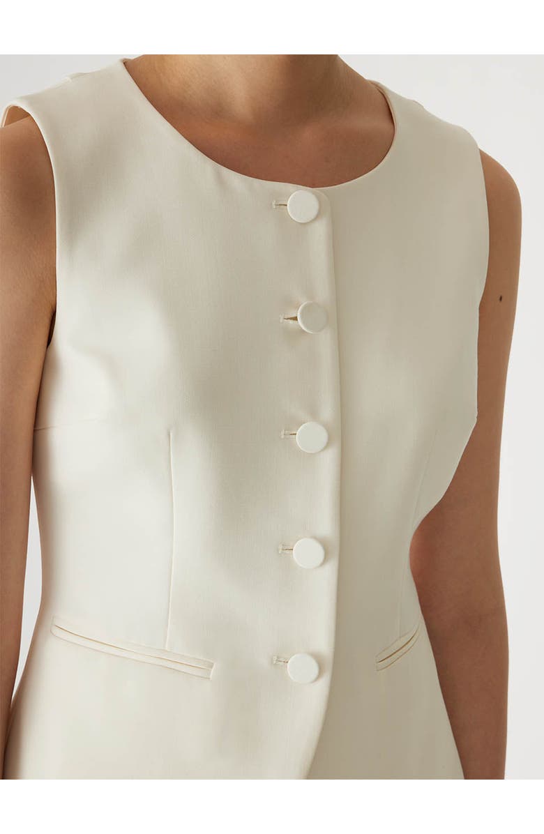 Rebecca Taylor Refined Suiting Button Front Vest, Alternate, color, Cream
