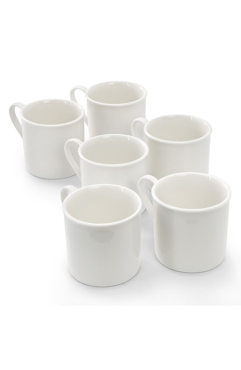 Elama Aspin 12 Piece 2.5 Ounce Porcelain Espresso Cup Set with Saucers, Alternate, color, White