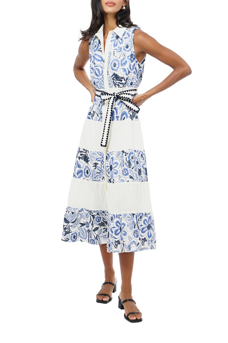 Ethena Embroidered Sleeveless Dress, Alternate, color, BLUE