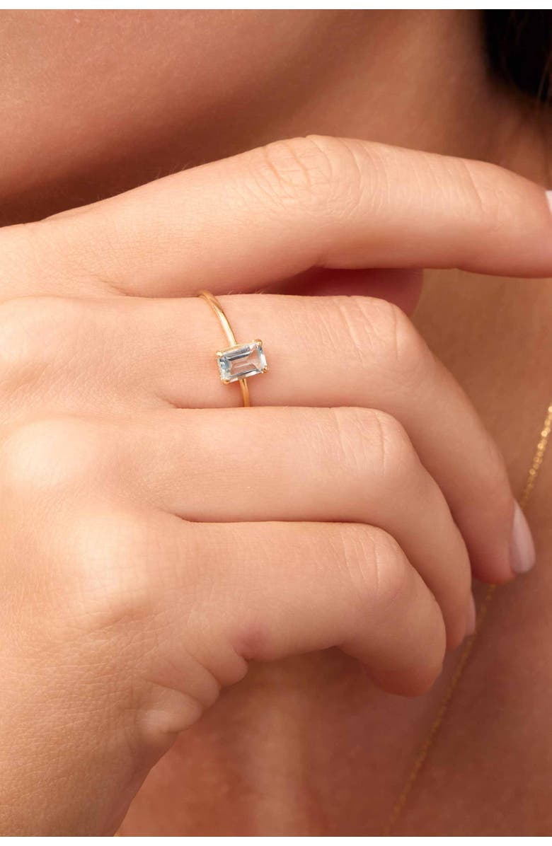 Oradina 14K Gold Gemstone Vivid Ring, Alternate, color, Yellow Gold - White Topaz