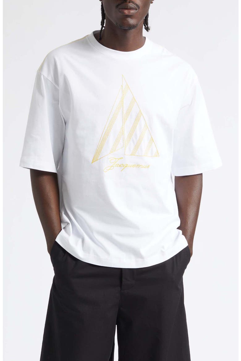 The Voilier Embroidered Cotton Jersey T-Shirt, Main, color, EMBROIDERY YELLOW SAILS