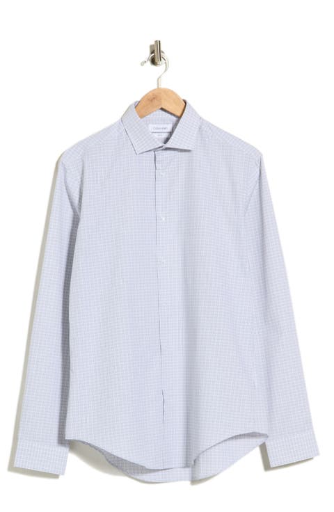 Slim Fit Plaid Dress Shirt