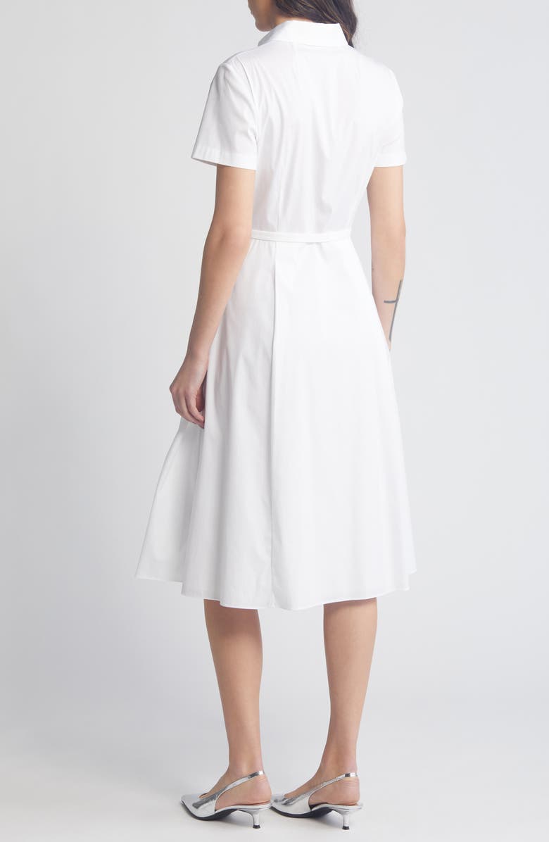 Theory Belted Cotton Blend Shirtdress, Alternate, color, 
