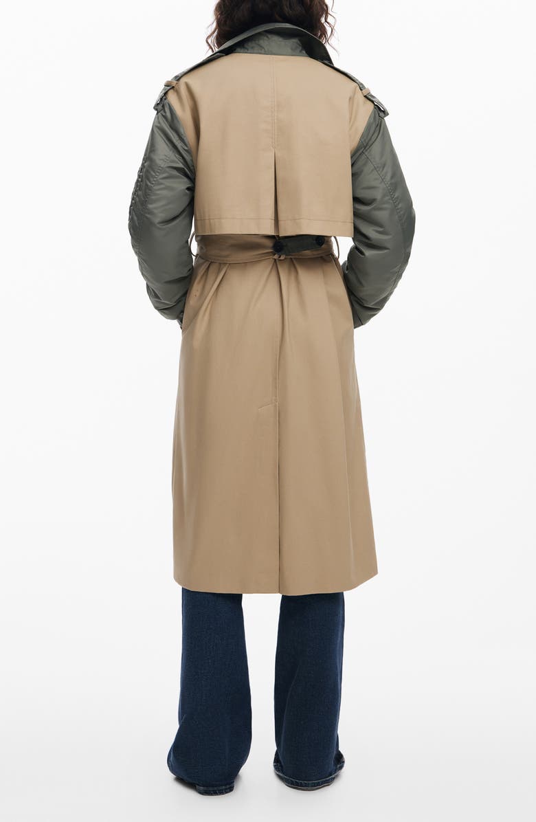 Desigual Mixed Media Bomber Hybrid Trench Coat, Alternate, color,