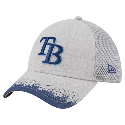 Men's New Era Gray Tampa Bay Rays Visor Paint Splatter 39THIRTY Flex Hat