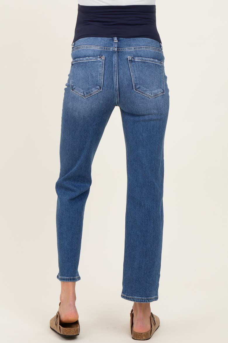 Medium Wash Ankle Straight Leg Maternity Jeans, Alternate, color, Blue