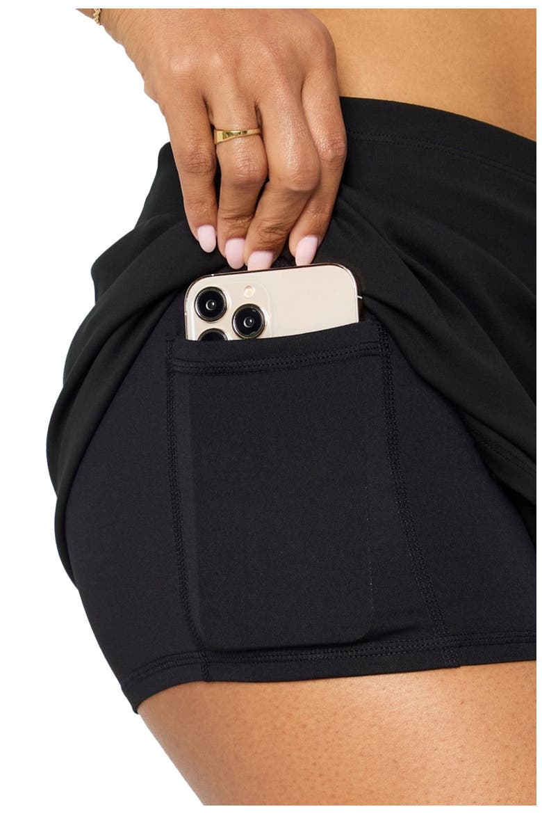 PureLuxe Mini Skirt, Alternate, color, Black