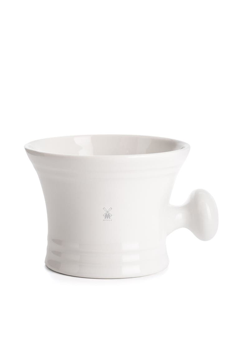 White Porcelain Shaving Mug with Handle, Main, color, White