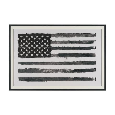 Liberty by  Studio Hand Embelished  Textured  Framed Artwork Matted under Glass