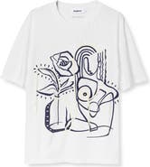 Desigual Tristan Embellished Cotton Graphic T-Shirt