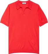 John Smedley Men's Noah Johnny Collar Sweater Polo