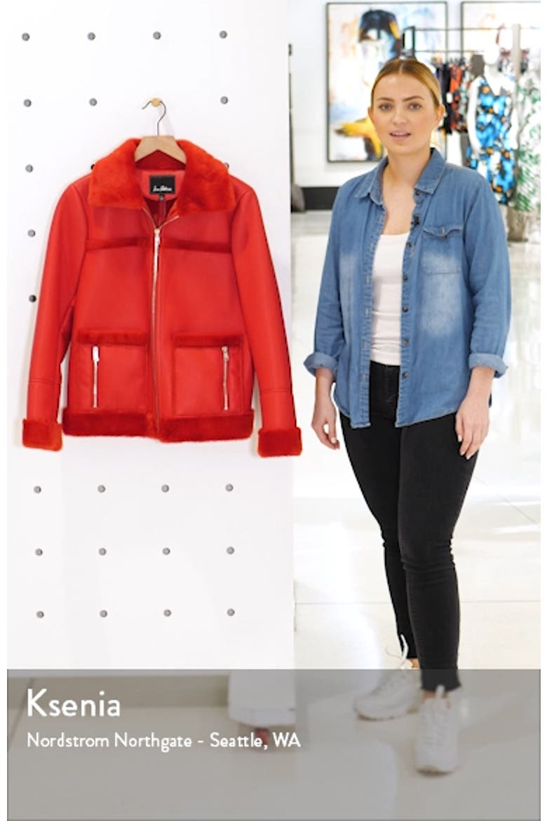 Faux Fur Trim Faux Leather Jacket video