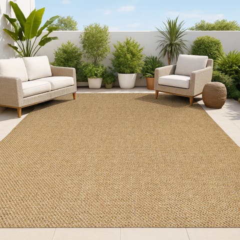 Solana Easy Jute Rustic Solid Indoor/Outdoor Area Rug
