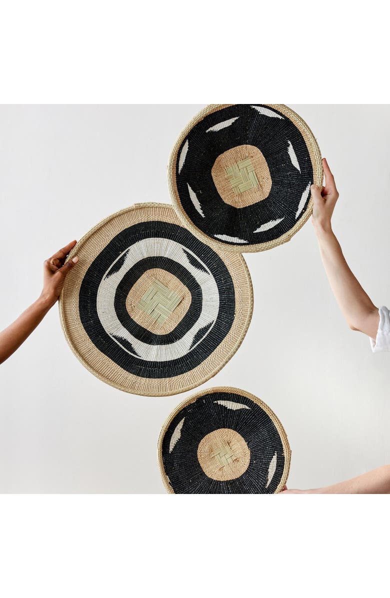 kanju Interiors Nolyia Flat Basket - Small, Alternate, color, Black