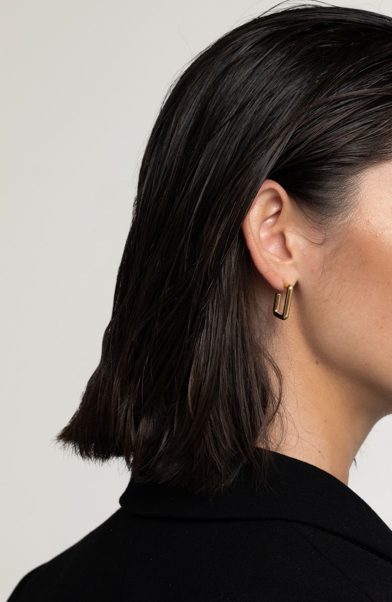 st. Moran Rectangular Hoop Earrings, Alternate, color, Gold