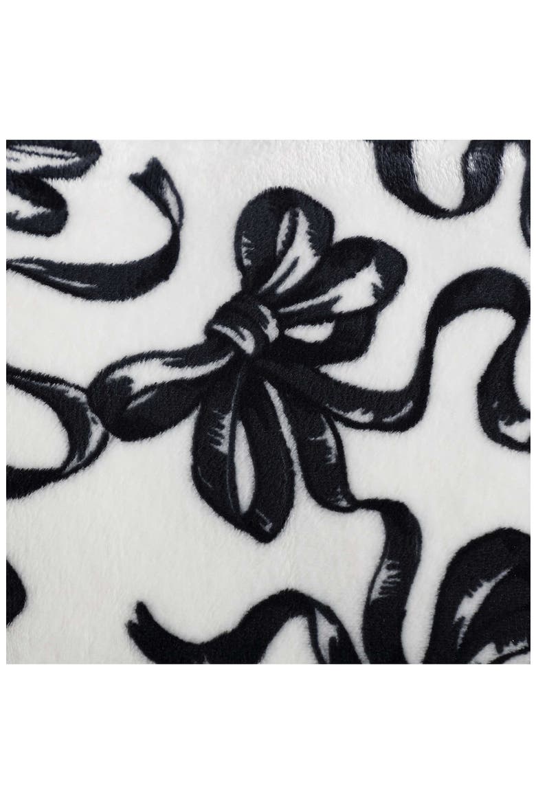 Ballet Bows Plush Decorative Throw Pillow, Alternate, color, MEDIUM / DARK GREY