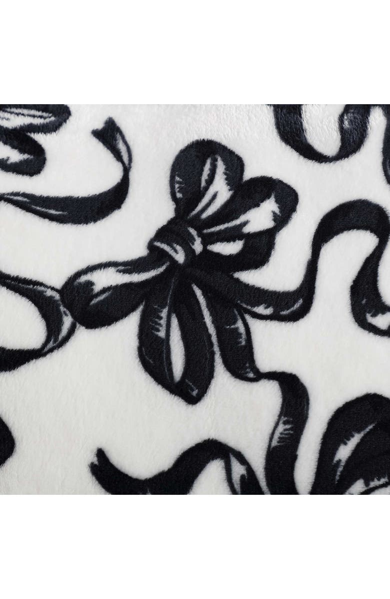 Betsey Johnson Ballet Bows Plush Decorative Throw Pillow, Alternate, color, Medium / Dark Grey