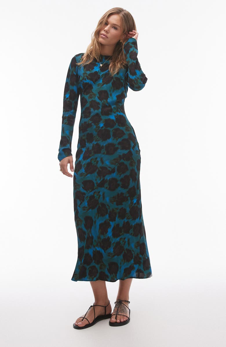 long flared sleeve dress Norma Kamali Spliced Long Sleeve Flared Gown