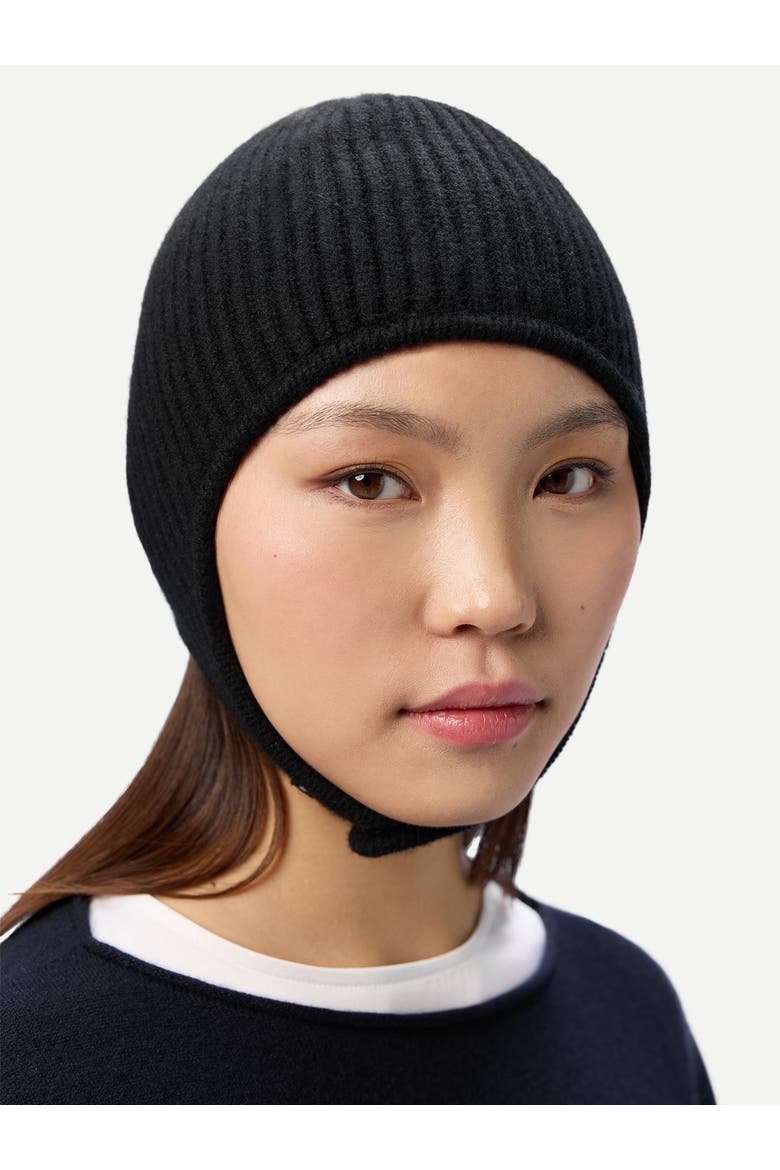 Knitted Aviator Cap, Alternate, color, black
