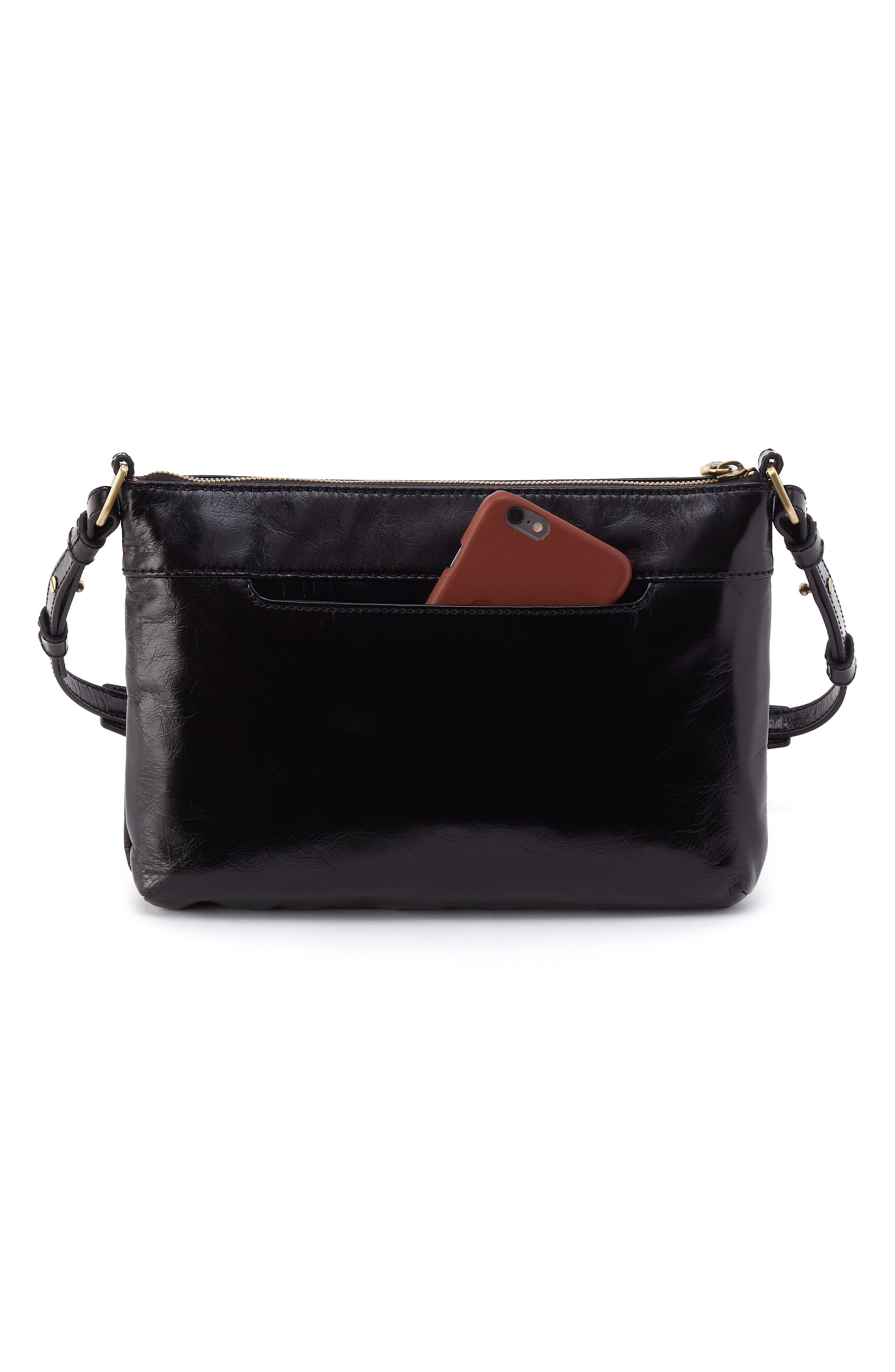 HOBO Billie Leather Crossbody Bag, Alternate, color, Black