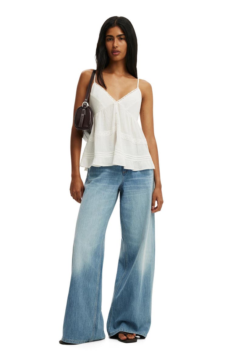 Cotton On Women's Billie Lace Babydoll Cami, Alternate, color, Gardenia