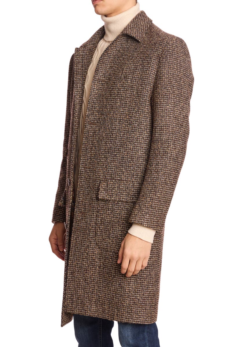 PAISLEY & GRAY Overcoat, Alternate, color, Brown Army White