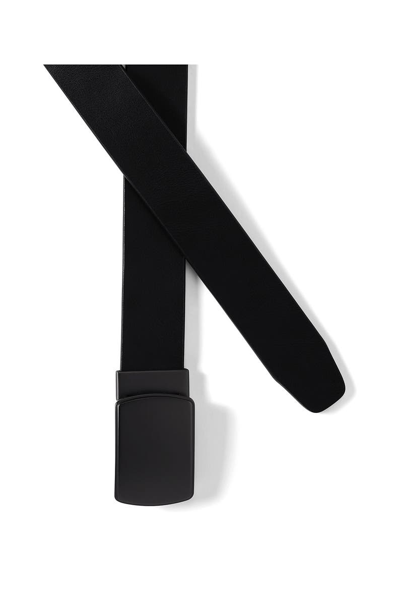 Lands' End Leather Adjustable Slide Belt, Alternate, color, Black