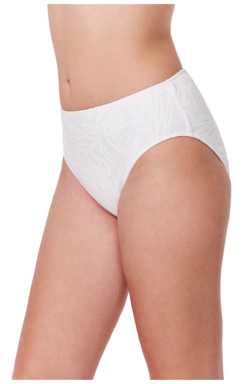 Profile By Gottex Skyfall Textured Mid Waist Swim Bottom In White