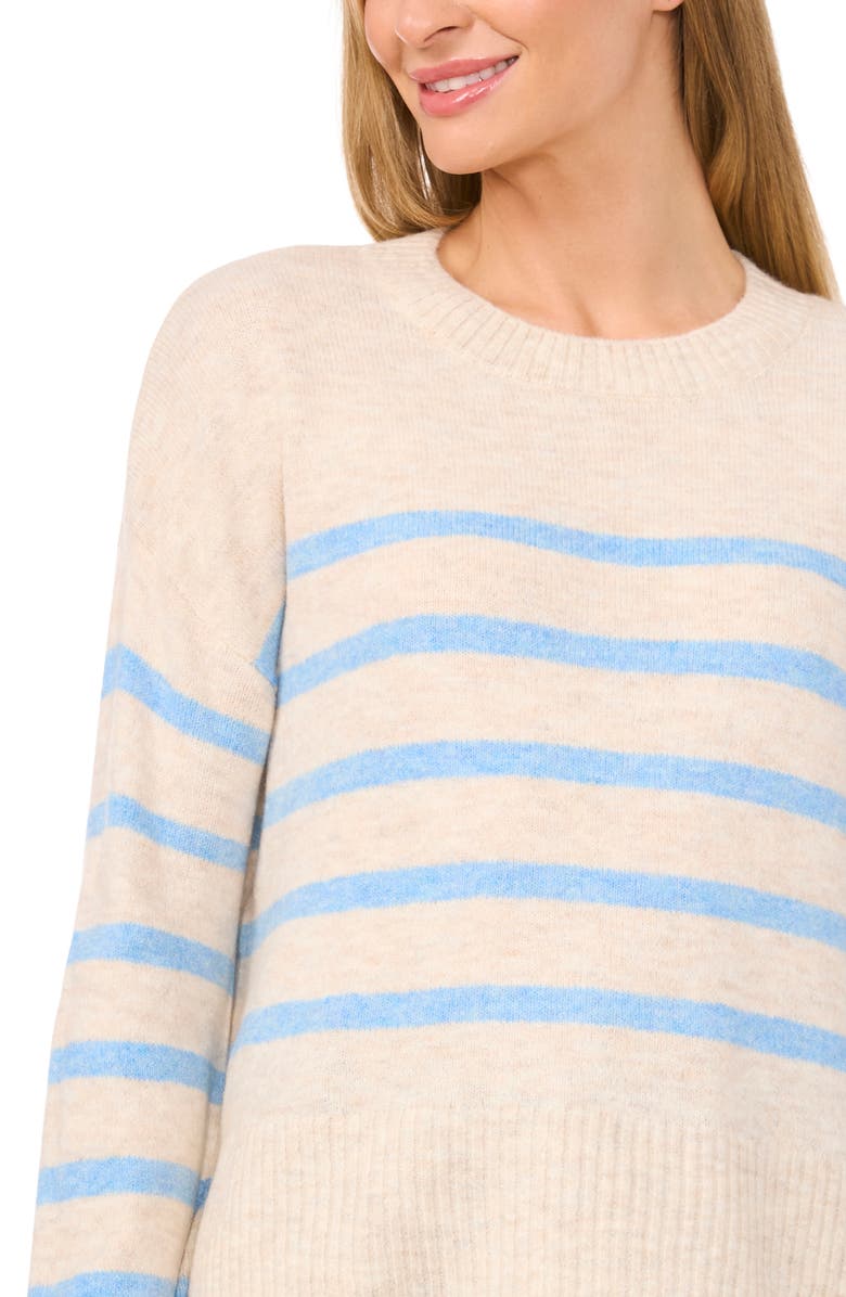 CeCe Stripe Crewneck Sweater, Alternate, color, 