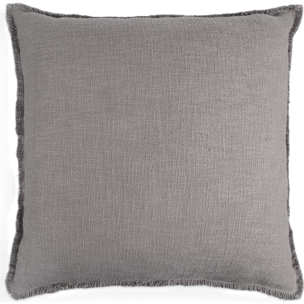 Naki & Ssam Organic Chic Solid Square Pillow Cover With Frayed Edges
