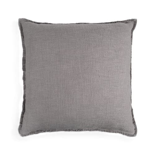 Naki & Ssam Organic Chic Solid Square Pillow Cover With Frayed Edges