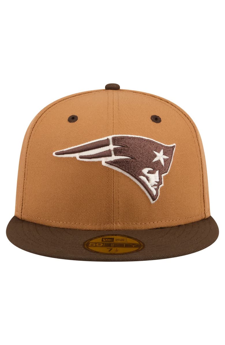 New Era Men's New Era Light Brown/Dark Brown New England Patriots Two-Tone Walnut 59FIFTY Fitted Hat, Alternate, color, Light Brown