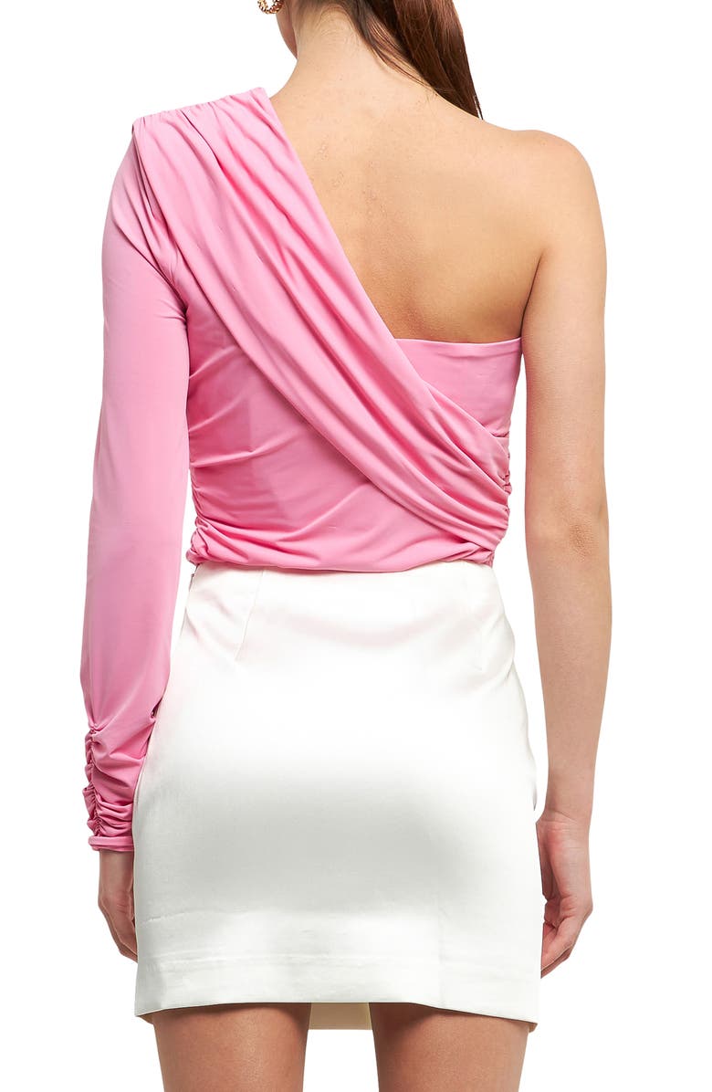 Endless Rose Shirred One-Shoulder Top, Alternate, color, Pink