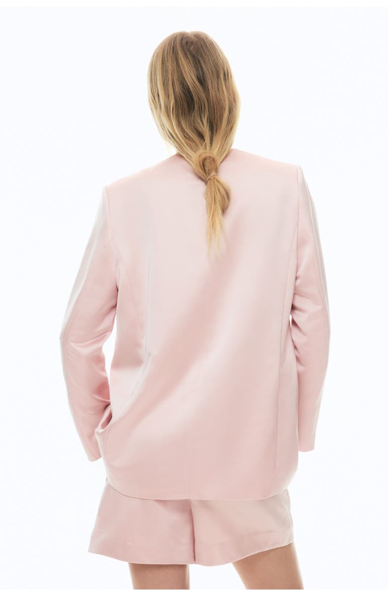 H&M Collarless Satin Blazer, Alternate, color, Light Pink