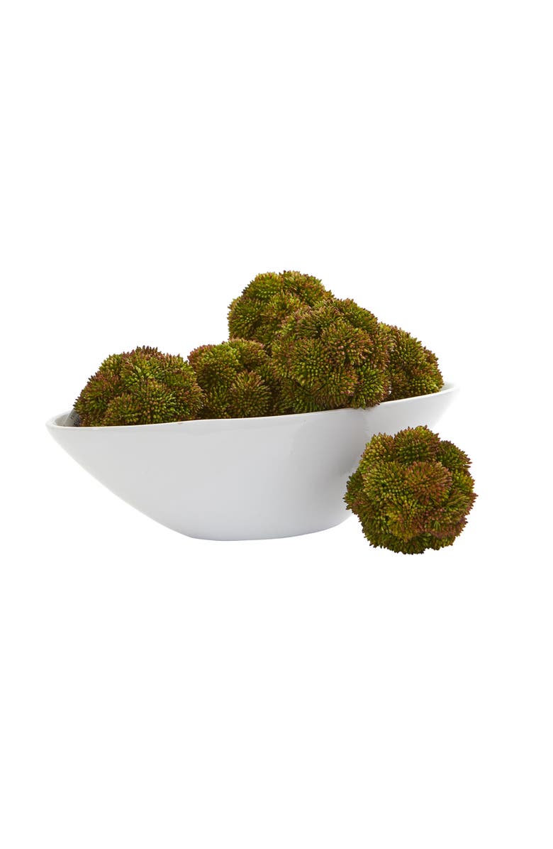 NEARLY NATURAL 4-in Sedum Artificial Succulent Artificial Spheres, Main, color, Green