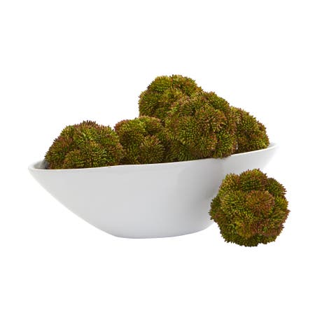4-in Sedum Artificial Succulent Artificial Spheres (Set of 6)