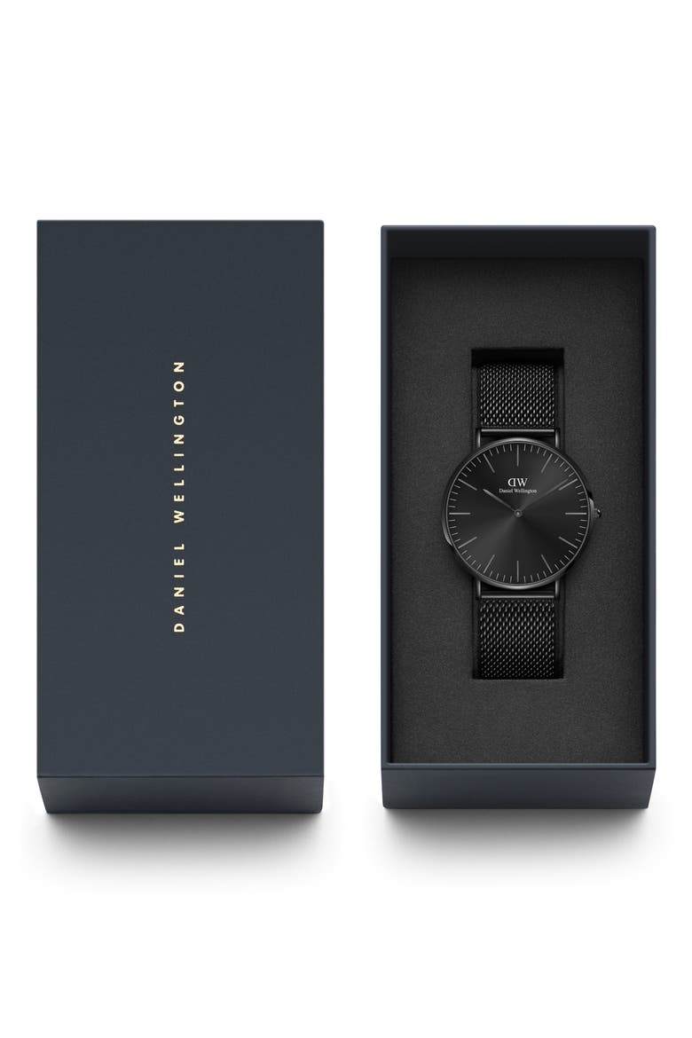Classic Ashfield Mesh Strap Watch, 40mm, Alternate, color, BLACK