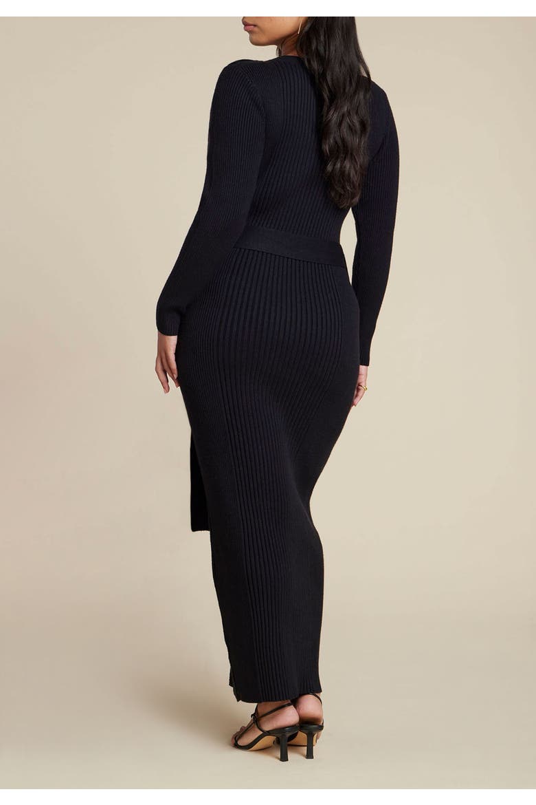 Multi Rib Maxi Sweater Dress, Alternate, color, BLACK ONYX